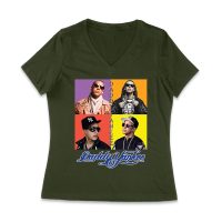 Daddy Yankee Live Concert Crowd Montage T-Shirt with Bold Logo Women Jersey V-Neck