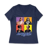 Daddy Yankee Live Concert Crowd Montage T-Shirt with Bold Logo Women Jersey V-Neck