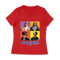 Daddy Yankee Live Concert Crowd Montage T-Shirt with Bold Logo Women Jersey V-Neck