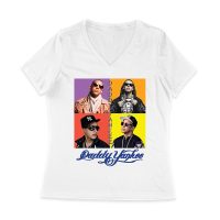 Daddy Yankee Live Concert Crowd Montage T-Shirt with Bold Logo Women Jersey V-Neck
