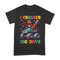 I Crushed 100 Days of School T-Shirt ? Fun Monster Truck & Superhero-Inspired Outfit for Kids & Teachers Unisex Adult – Viva Party