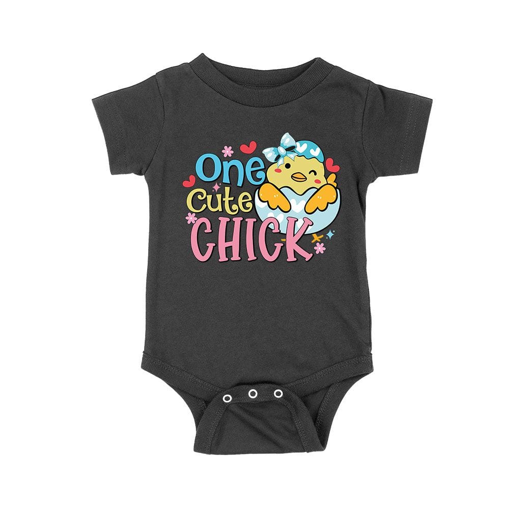 East-06_Rs-Black.jpg One Cute Chick T-Shirt - Funny Easter Outfit With Adorable Baby Chick For Women &Amp;Amp; Kids Unisex Baby Jersey – Viva Party