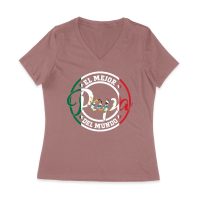 El-Mejor-Papa-Del-Mundo Mexican Father's-Day T-Shirt Gift for Dad Women Jersey V-Neck