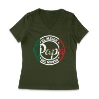 El-Mejor-Papa-Del-Mundo Mexican Father's-Day T-Shirt Gift for Dad Women Jersey V-Neck