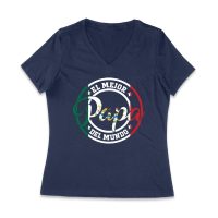 El-Mejor-Papa-Del-Mundo Mexican Father's-Day T-Shirt Gift for Dad Women Jersey V-Neck