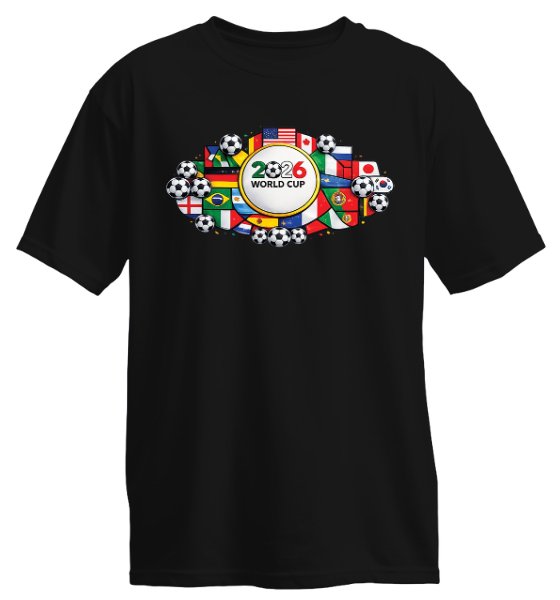 World Cup 2026 International Flags Soccer T-Shirt World Cup 2026 International Flags Soccer T-Shirt - Image 1