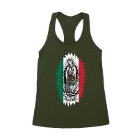 Our Lady of Guadalupe Virgin Mary T-Shirt ? Elegant Catholic Faith Apparel Women's Racerback Tank Top