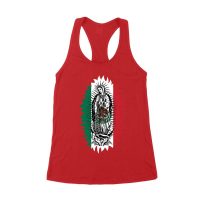 Our Lady of Guadalupe Virgin Mary T-Shirt ? Elegant Catholic Faith Apparel Women's Racerback Tank Top