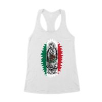 Our Lady of Guadalupe Virgin Mary T-Shirt ? Elegant Catholic Faith Apparel Women's Racerback Tank Top
