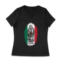 Our Lady of Guadalupe Virgin Mary T-Shirt ? Elegant Catholic Faith Apparel Women Jersey V-Neck – Viva Party