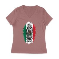 Our Lady of Guadalupe Virgin Mary T-Shirt ? Elegant Catholic Faith Apparel Women Jersey V-Neck