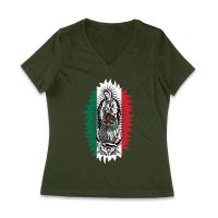 Our Lady of Guadalupe Virgin Mary T-Shirt ? Elegant Catholic Faith Apparel Women Jersey V-Neck