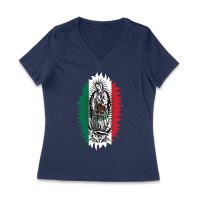 Our Lady of Guadalupe Virgin Mary T-Shirt ? Elegant Catholic Faith Apparel Women Jersey V-Neck