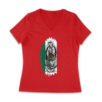 Our Lady of Guadalupe Virgin Mary T-Shirt ? Elegant Catholic Faith Apparel Women Jersey V-Neck
