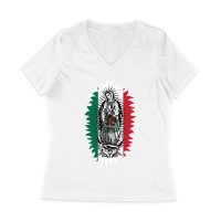 Our Lady of Guadalupe Virgin Mary T-Shirt ? Elegant Catholic Faith Apparel Women Jersey V-Neck