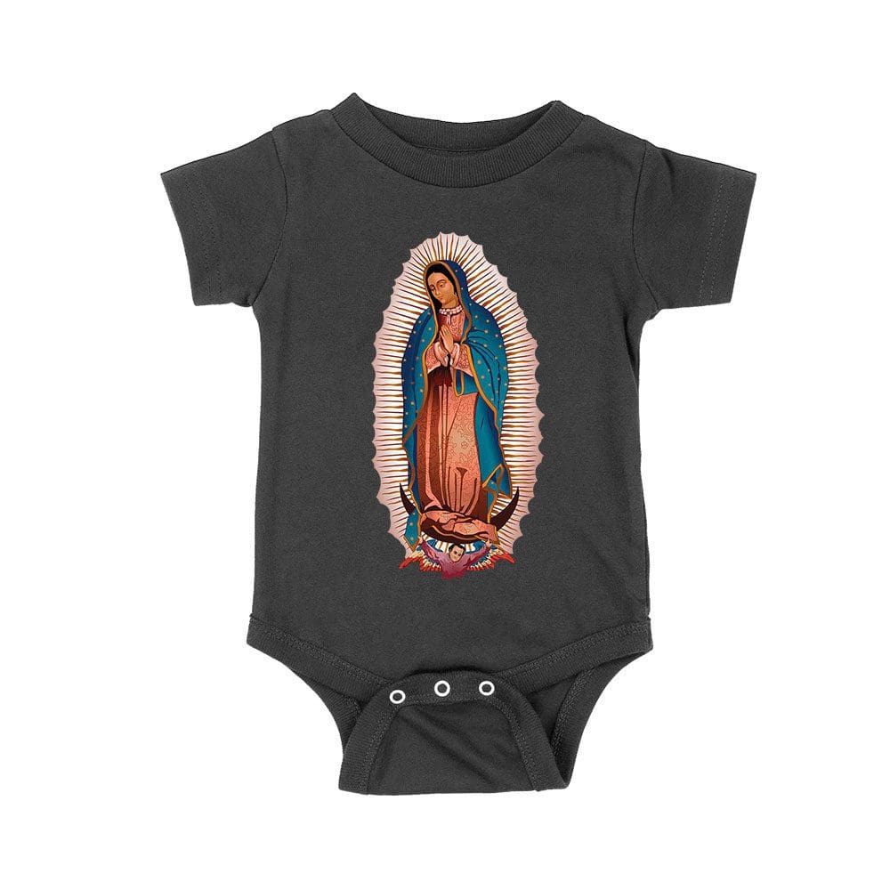 Glt-11_Rs-Black.jpg Our Lady Of Guadalupe Virgin Mary T-Shirt - Beautiful Catholic Faith Tee For Women, Religious Devotional Apparel, Spiritual Gift Unisex Baby Jersey – Viva Party