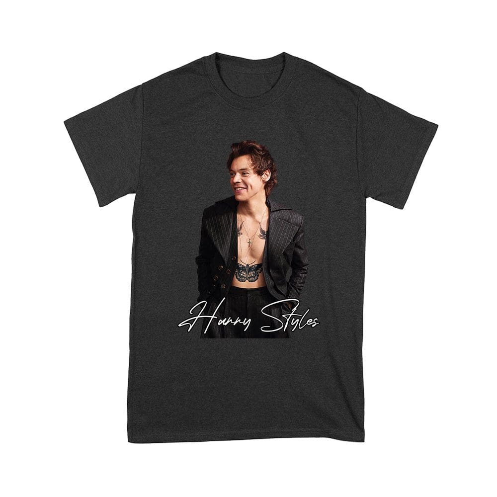 Has-01_Y-Black.jpg Stylish Black And White Hary-Styls Portrait Graphic Tee For True Fans Unisex Youth – Viva Party
