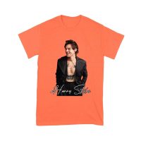 Stylish Black and White Hary-Styls Portrait Graphic Tee for True Fans Unisex Youth