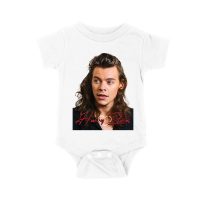 Close-Up Face Hary-Styls Fan Art Tee with Signature Script Font Unisex Baby Jersey