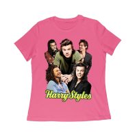 Group Expressions Collage Hary-Styls T-Shirt with Artistic Layout Women Relaxed