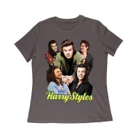 Group Expressions Collage Hary-Styls T-Shirt with Artistic Layout Women Relaxed