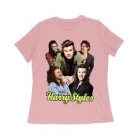 Group Expressions Collage Hary-Styls T-Shirt with Artistic Layout Women Relaxed