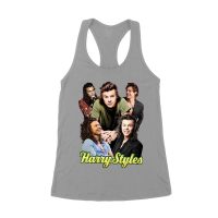 Group Expressions Collage Hary-Styls T-Shirt with Artistic Layout Women's Racerback Tank Top