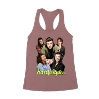 Group Expressions Collage Hary-Styls T-Shirt with Artistic Layout Women's Racerback Tank Top