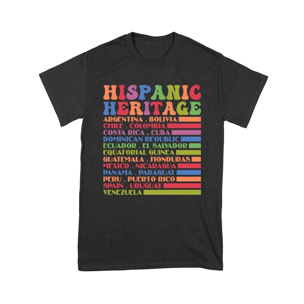 His-02_Y-Black.jpg Hispanic Heritage Month Countries T-Shirt - Celebrate Latin American Roots Unisex Youth – Viva Party