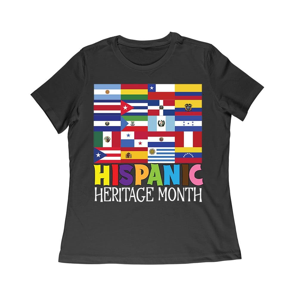 His-09_Wr-Black.jpg Hispanic Heritage Month Country Flags - Celebrate Latin American Heritage Women Relaxed – Viva Party