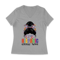 Hispanic Heritage Month Girl Face with Sunglasses & Scarf Featuring Country Flags Women Jersey V-Neck