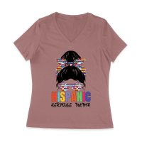 Hispanic Heritage Month Girl Face with Sunglasses & Scarf Featuring Country Flags Women Jersey V-Neck