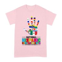 Celebrate National Hispanic Heritage Month: Hand with Country Flags T-Shirt Unisex Adult