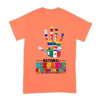 Celebrate National Hispanic Heritage Month: Hand with Country Flags T-Shirt Unisex Adult