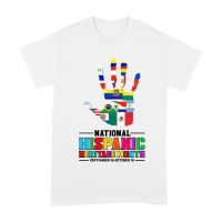 Celebrate National Hispanic Heritage Month: Hand with Country Flags T-Shirt Unisex Adult