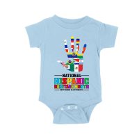 Celebrate National Hispanic Heritage Month: Hand with Country Flags T-Shirt Unisex Baby Jersey