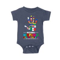 Celebrate National Hispanic Heritage Month: Hand with Country Flags T-Shirt Unisex Baby Jersey