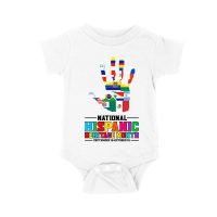 Celebrate National Hispanic Heritage Month: Hand with Country Flags T-Shirt Unisex Baby Jersey