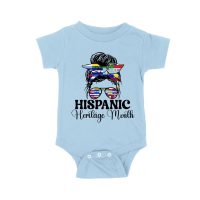 Hispanic Heritage Month Bun & Shades with Latin American Flags Unisex Baby Jersey
