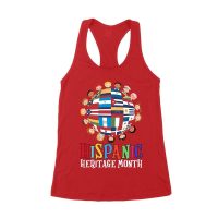 Hispanic Heritage Month T-Shirt | Celebrate Diversity with Colorful Kids & Flags Women's Racerback Tank Top