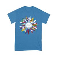 Vibrant Hispanic Heritage Month T-Shirt: Flower Design with Country Flags Unisex Youth
