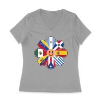 Bold Hispanic Heritage Month T-Shirt: Celebrate with Pride and Color Women Jersey V-Neck
