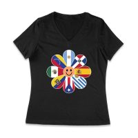 Bold Hispanic Heritage Month T-Shirt: Celebrate with Pride and Color Women Jersey V-Neck – Viva Party