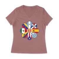 Bold Hispanic Heritage Month T-Shirt: Celebrate with Pride and Color Women Jersey V-Neck