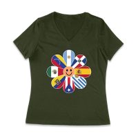 Bold Hispanic Heritage Month T-Shirt: Celebrate with Pride and Color Women Jersey V-Neck