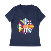 Bold Hispanic Heritage Month T-Shirt: Celebrate with Pride and Color Women Jersey V-Neck