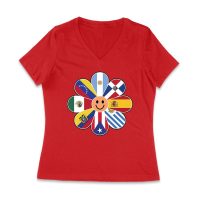 Bold Hispanic Heritage Month T-Shirt: Celebrate with Pride and Color Women Jersey V-Neck