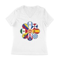 Bold Hispanic Heritage Month T-Shirt: Celebrate with Pride and Color Women Jersey V-Neck