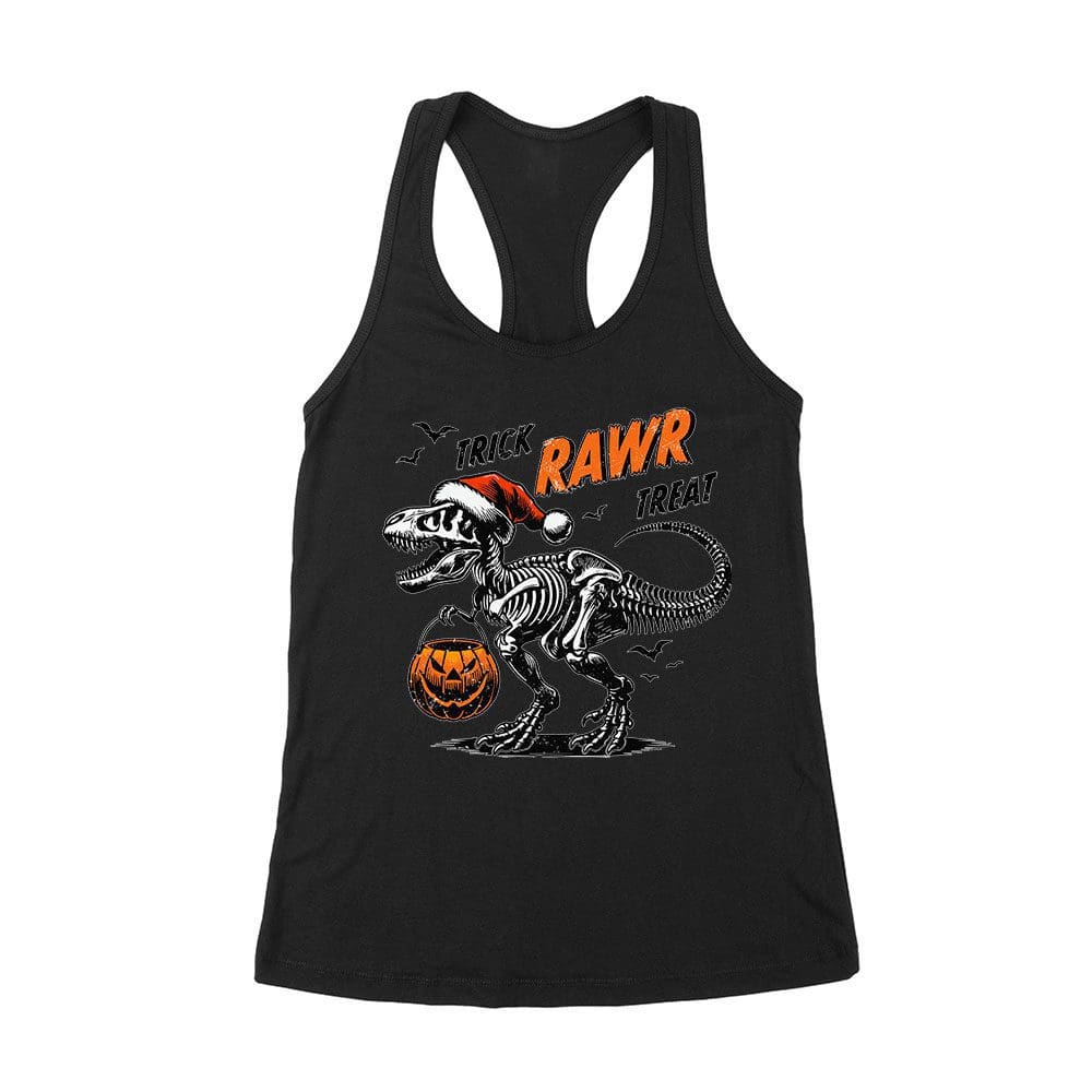 Hw-20_Wrtt-Black.jpg Trick Rowr Treet - Fierce Dinosaur Halloween Women'S Racerback Tank Top – Viva Party