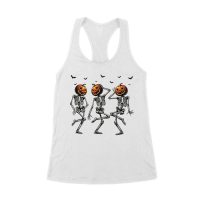 Pumpkin Head Skeleton with Bats
